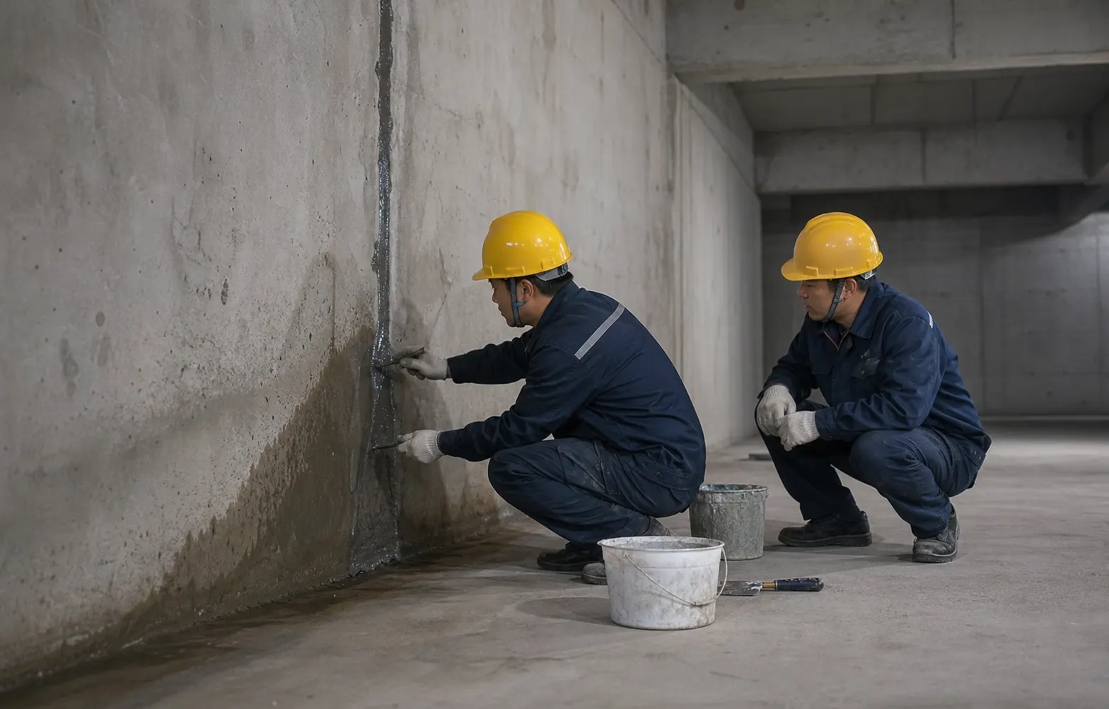 地下室与地下空间防水施工效果示意