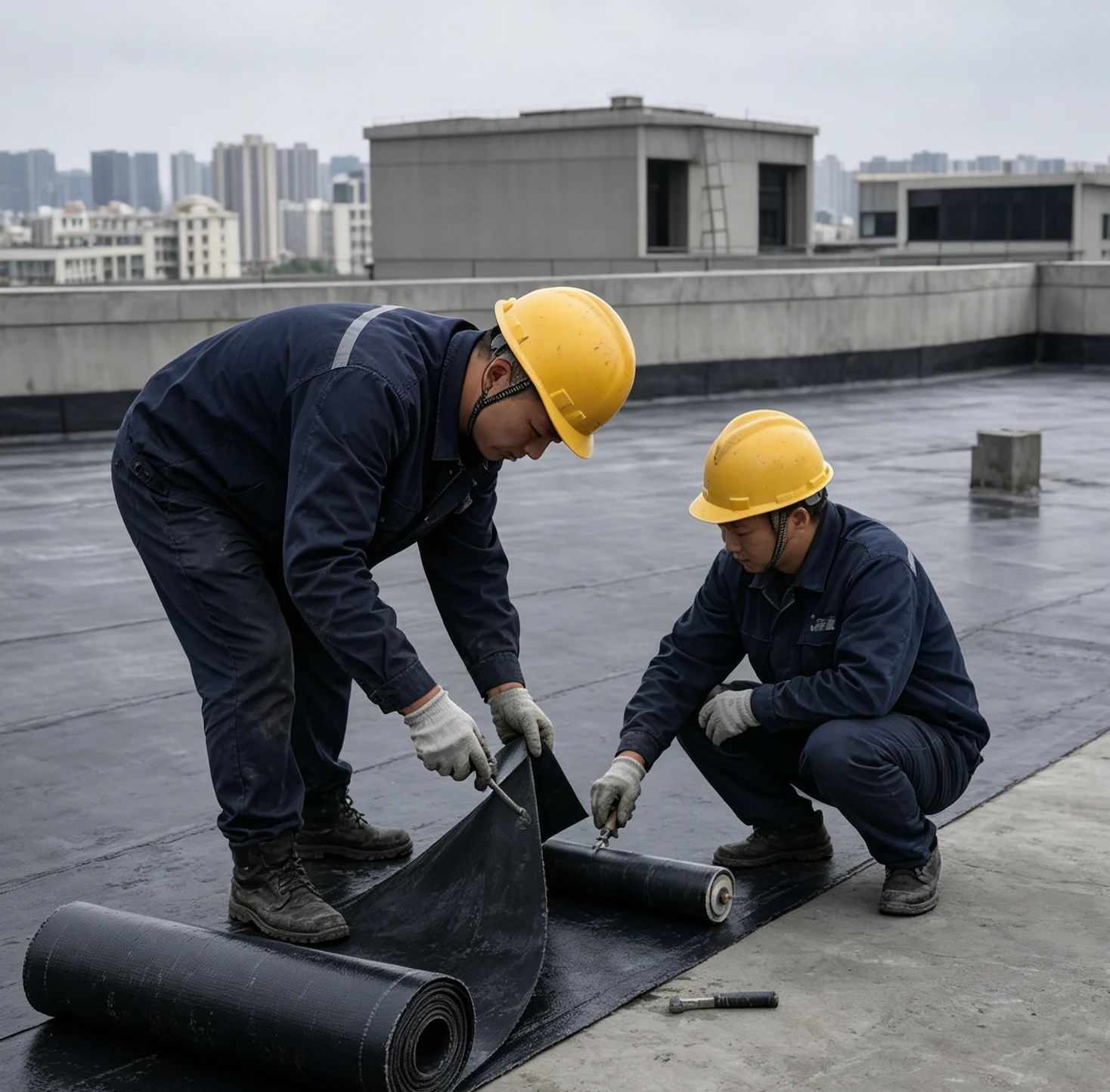 屋面卷材防水施工效果示意